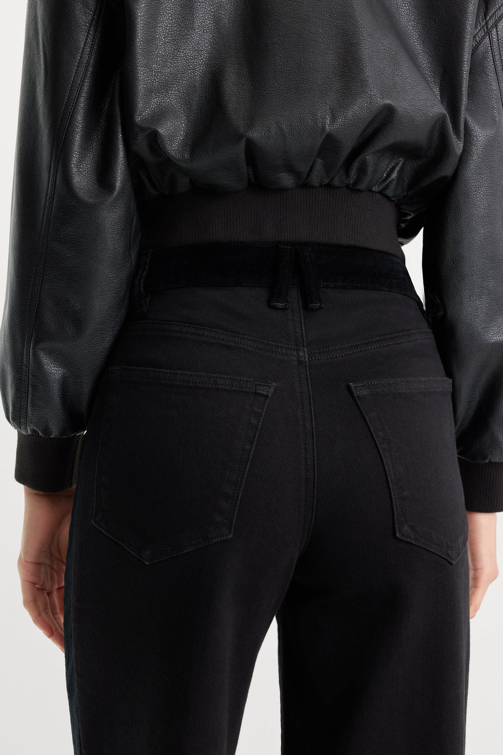 Luxury GOOD WAIST PALAZZO JEANS BLACK001