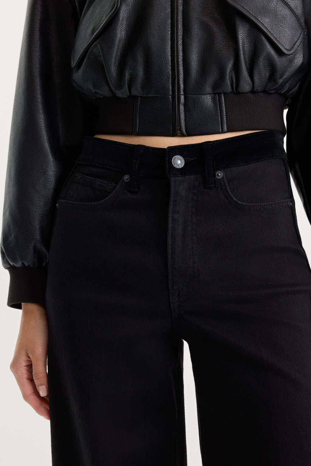 Luxury GOOD WAIST PALAZZO JEANS BLACK001