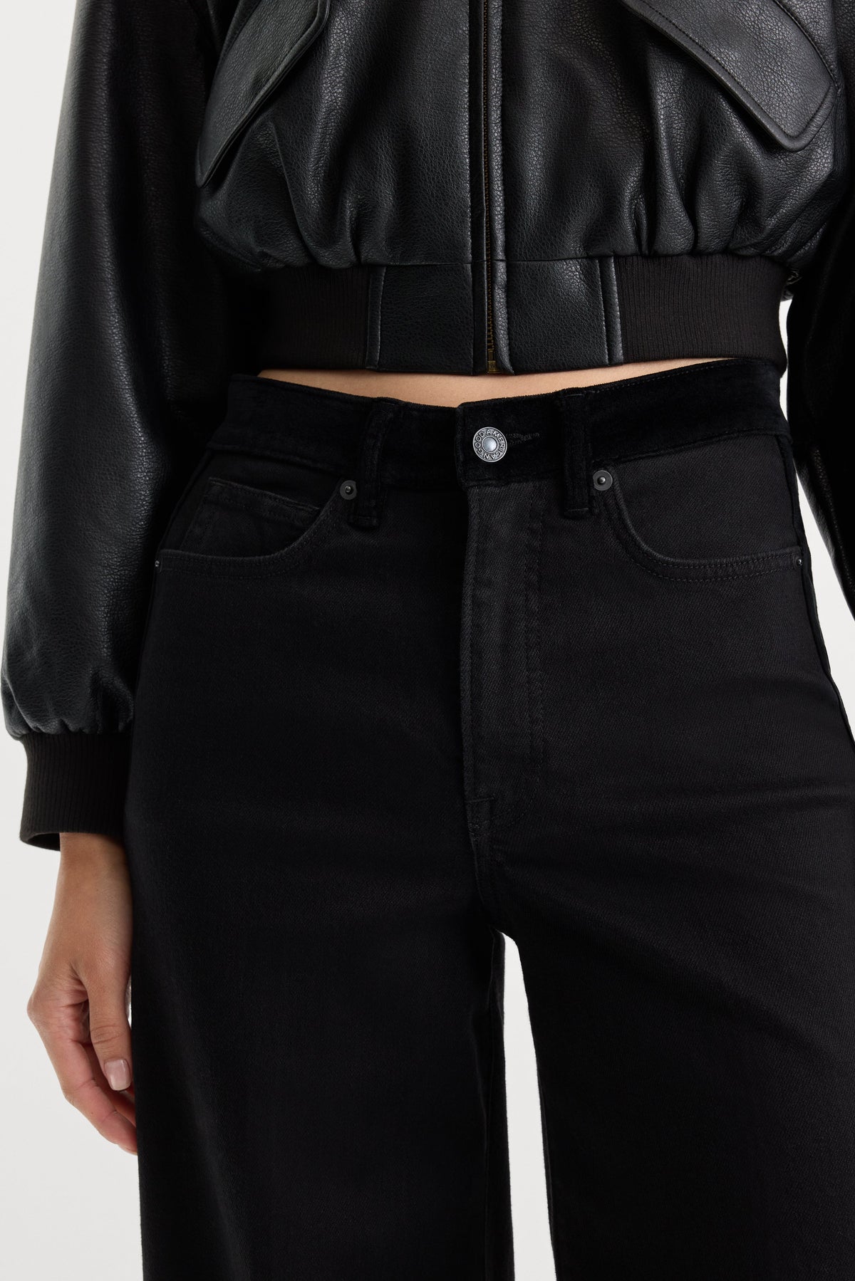 Luxury GOOD WAIST PALAZZO JEANS BLACK001