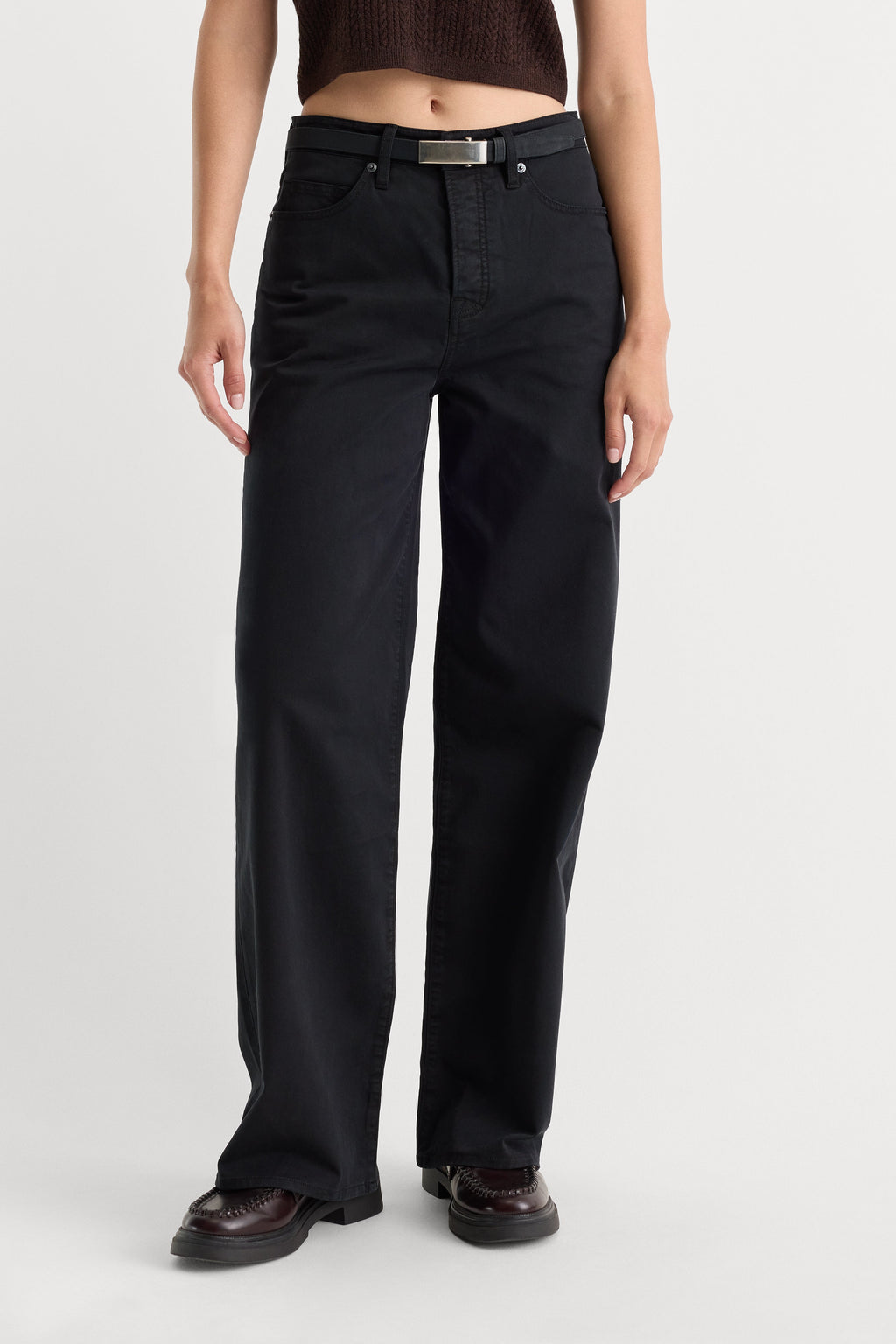 Luxury TWILL VINTAGE WIDE PANT BLACK