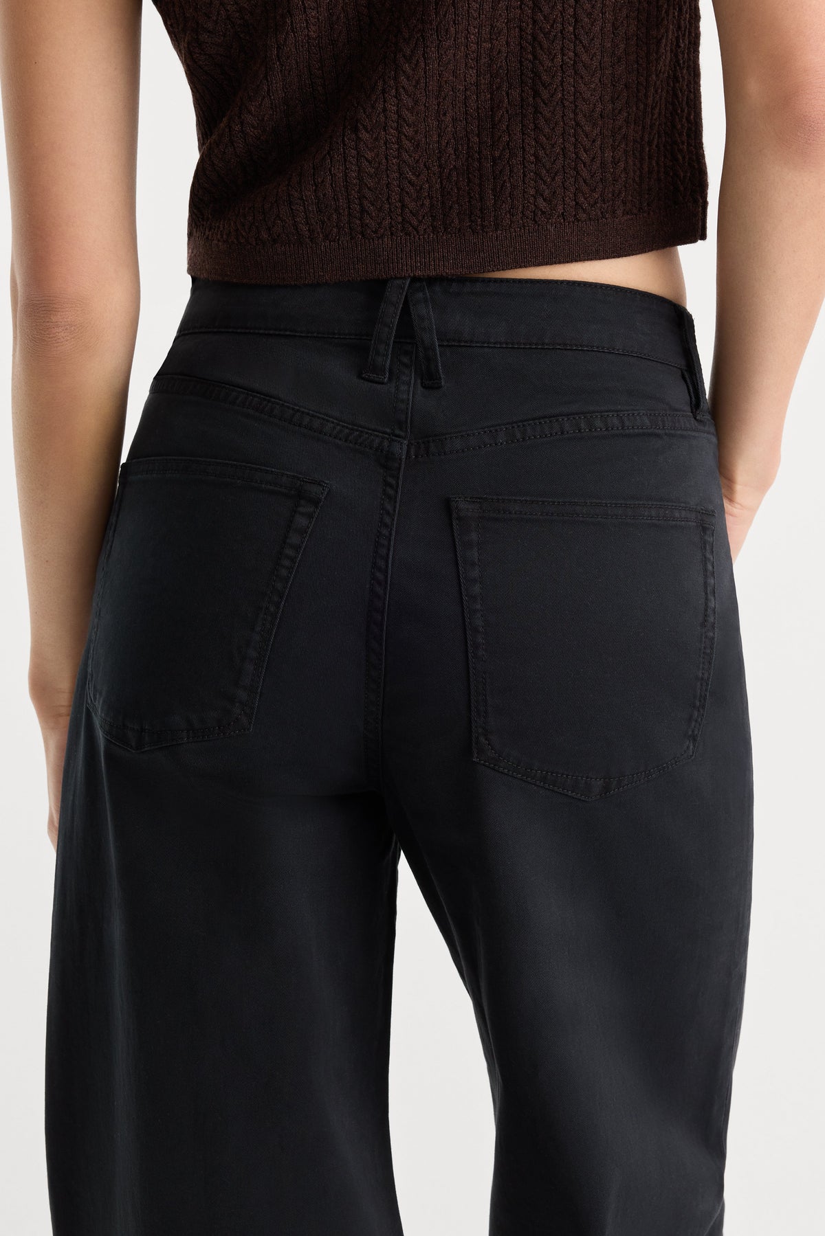Luxury TWILL VINTAGE WIDE PANT BLACK