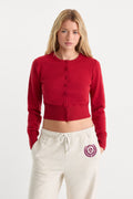 Luxury THE FINE KNIT CARDIGAN CRIMSON ROSE