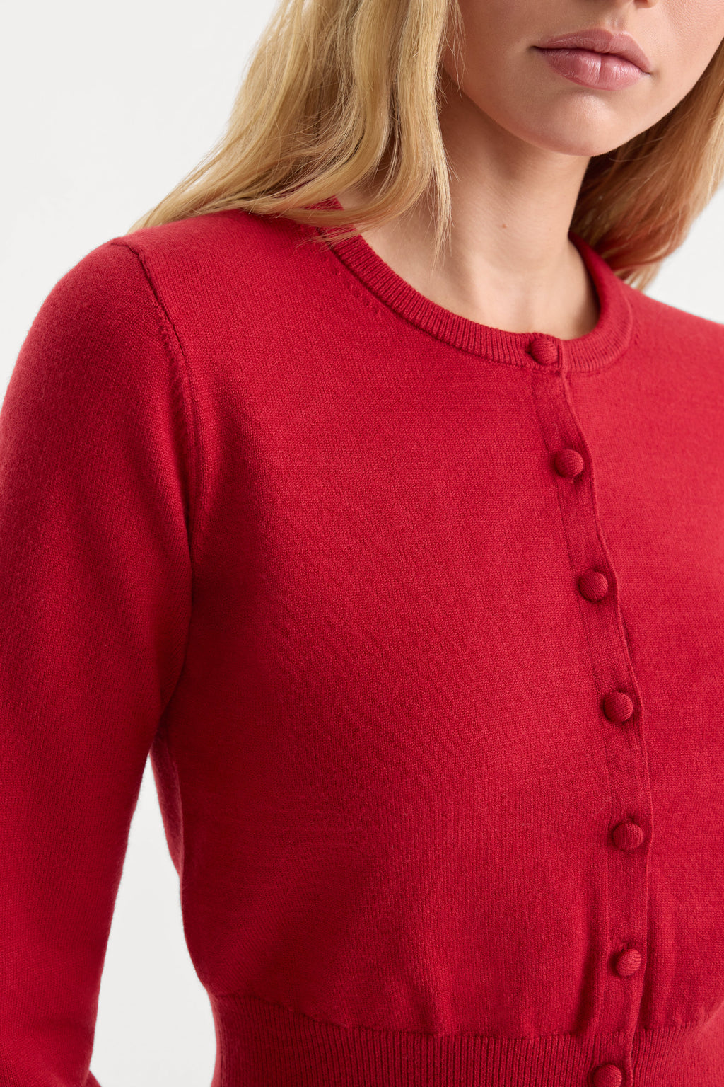 Luxury THE FINE KNIT CARDIGAN CRIMSON ROSE