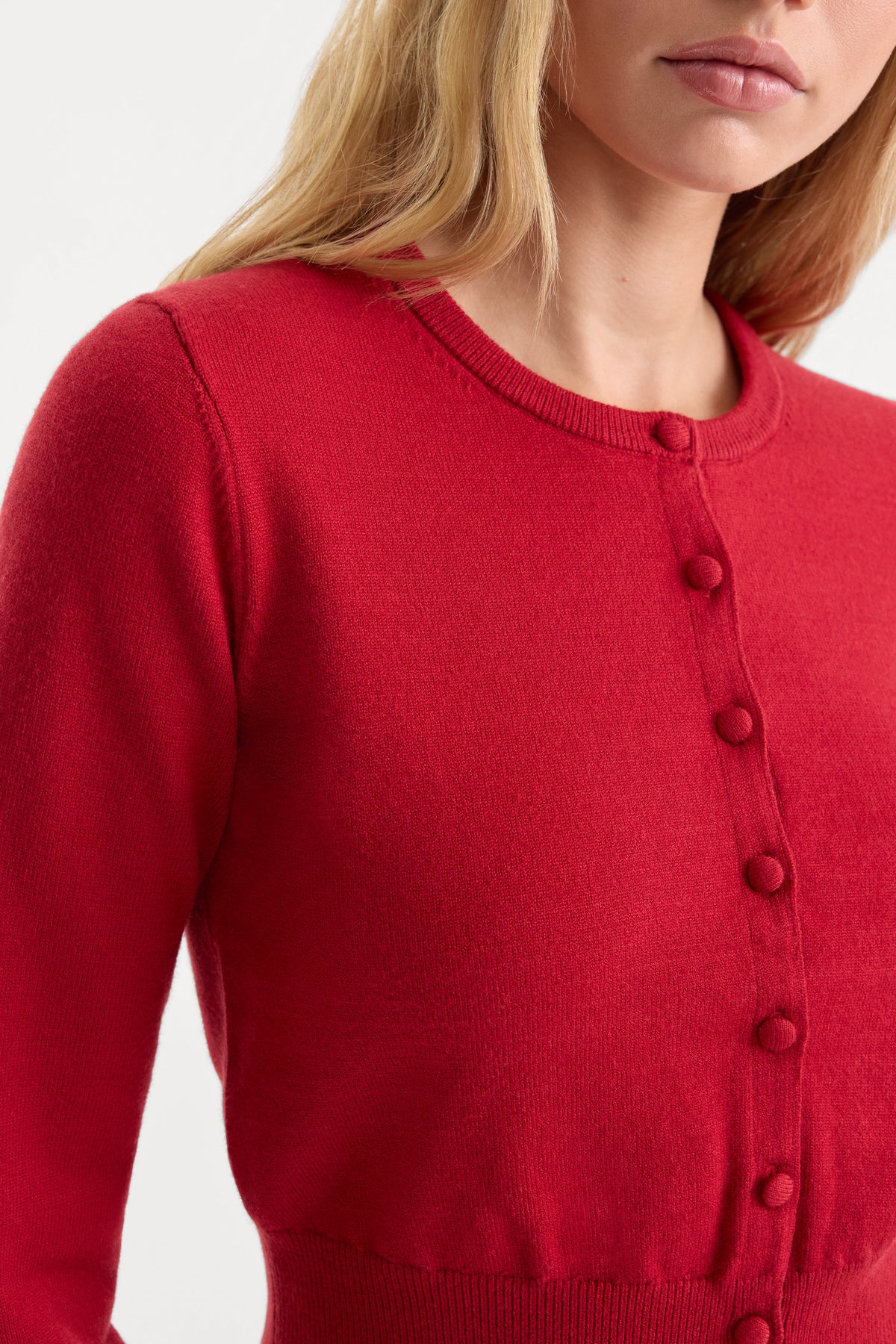 Luxury THE FINE KNIT CARDIGAN CRIMSON ROSE