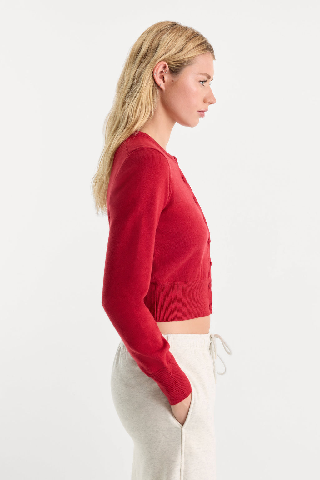 Luxury THE FINE KNIT CARDIGAN CRIMSON ROSE