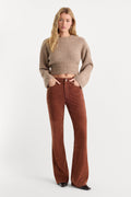 Luxury SUEDE GOOD LEGS FLARE PANT CAFE CLAY