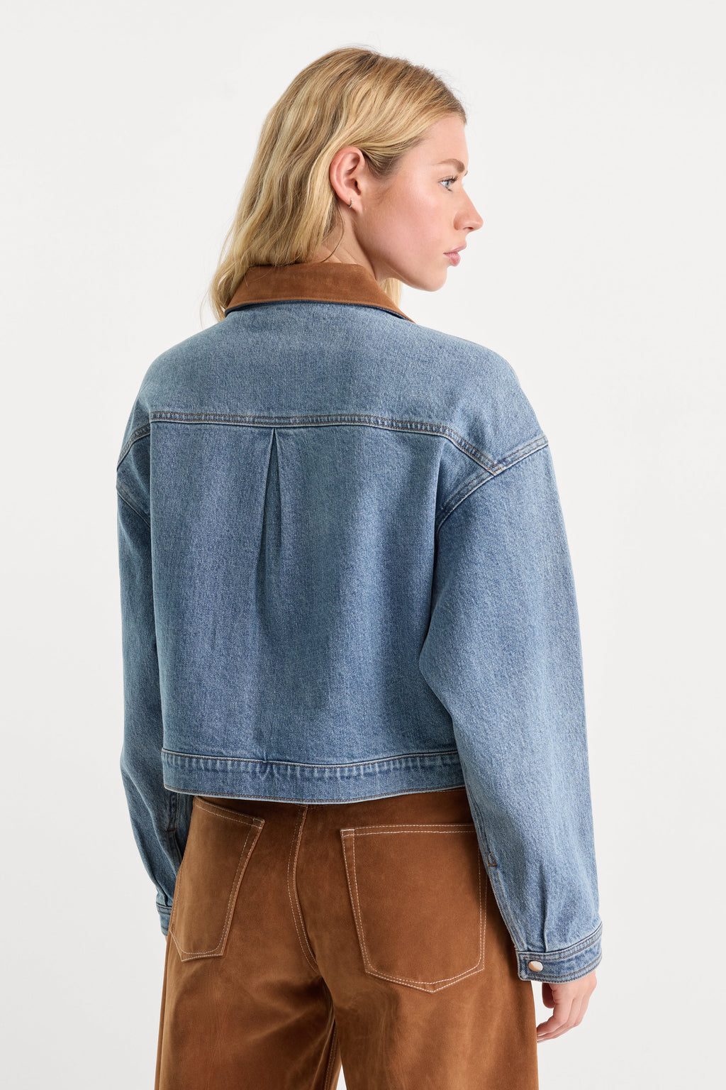 Luxury THE DENIM SWING CROPPED JACKET AMBER