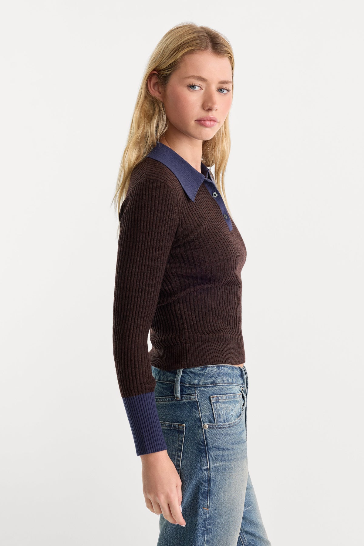 Luxury THE KNIT POLO SWEATER ESPRESSO