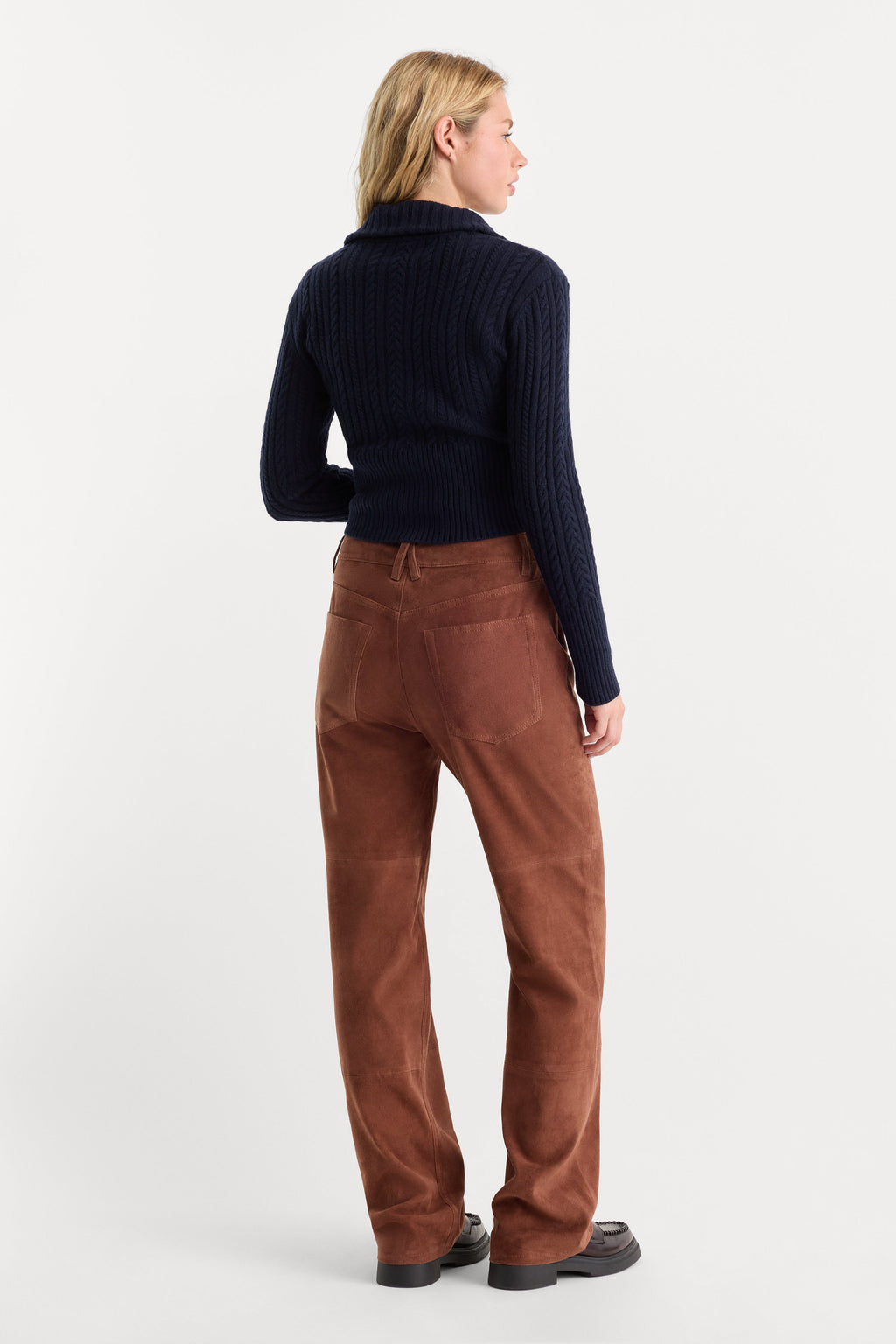 Luxury SUEDE GOOD TRUE STRAIGHT PANT CAFE CLAY