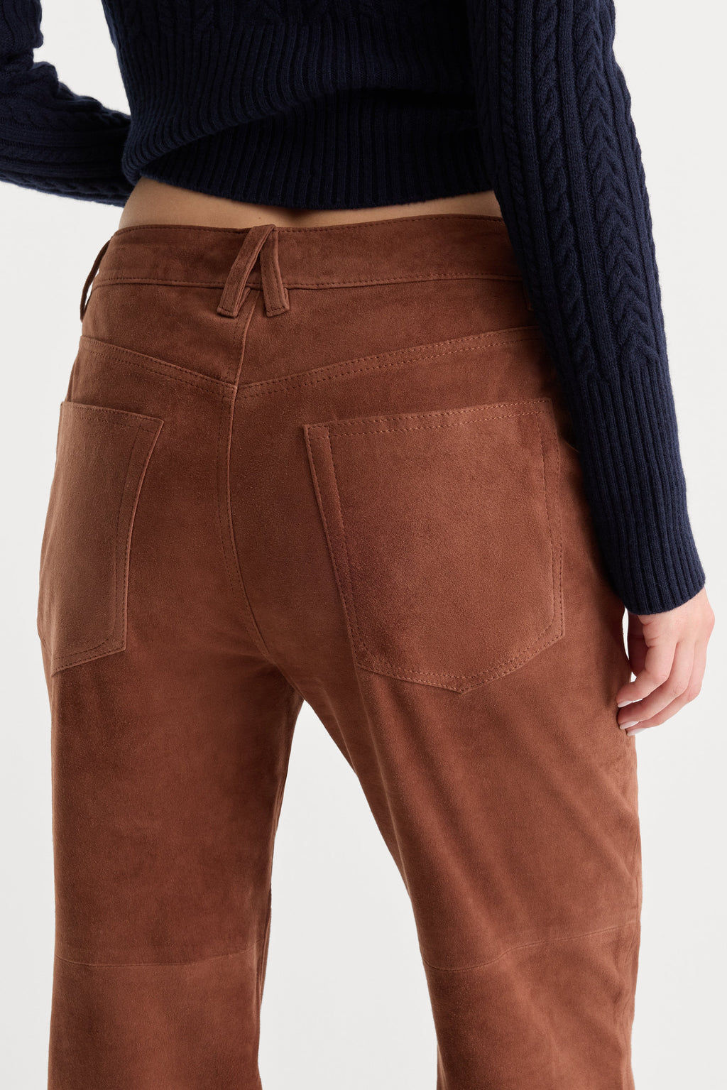 Luxury SUEDE GOOD TRUE STRAIGHT PANT CAFE CLAY