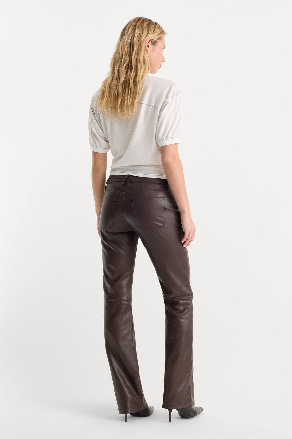 Luxury BETTER THAN LEATHER LOW RISE BOOTCUT PANT ESPRESSO