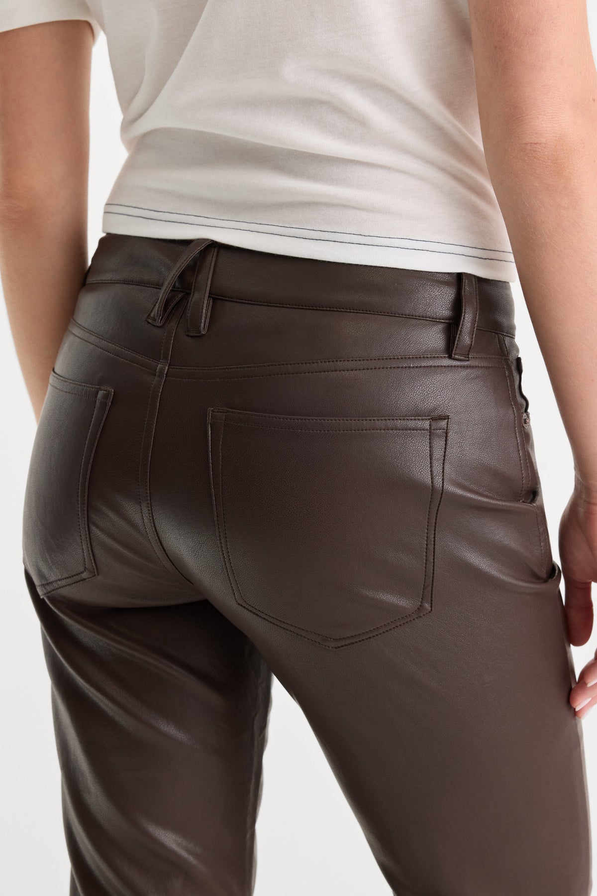 Luxury BETTER THAN LEATHER LOW RISE BOOTCUT PANT ESPRESSO