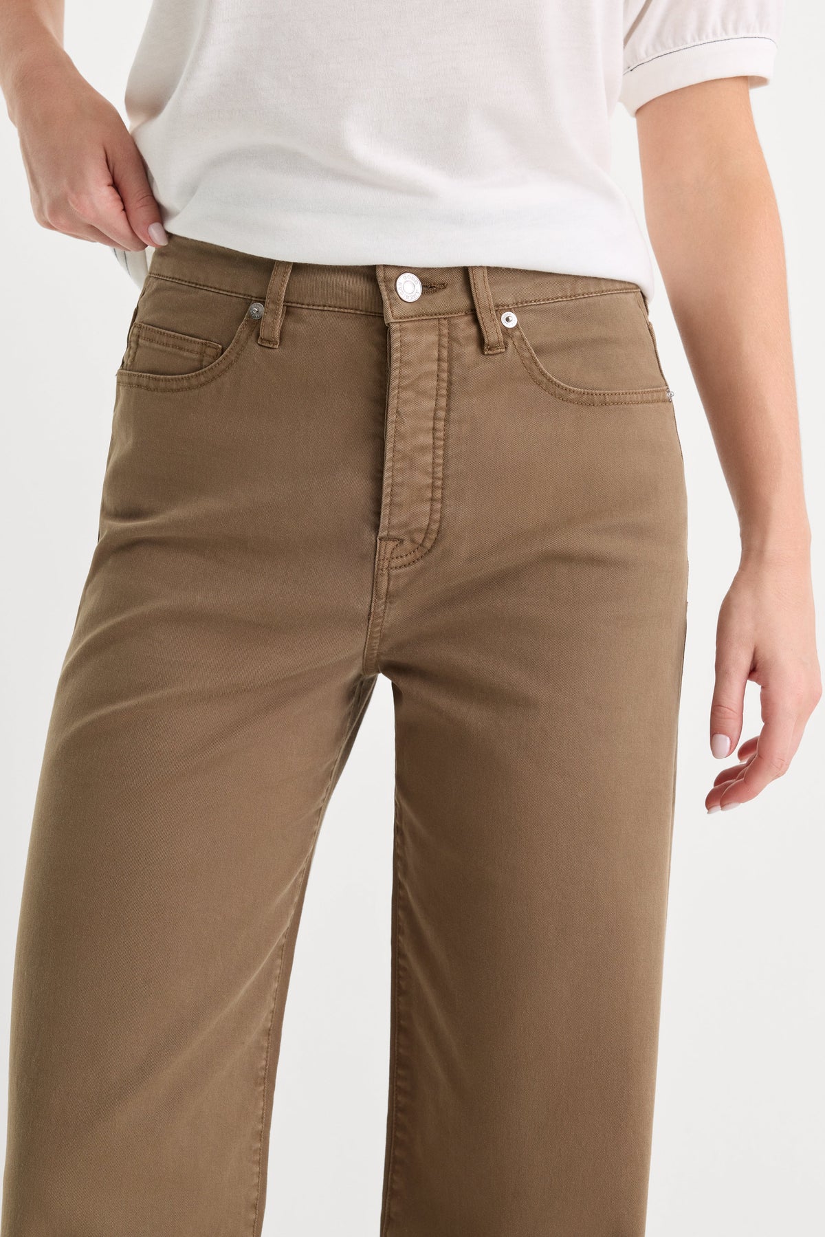 Luxury TWILL VINTAGE WIDE PANT TEA BARK