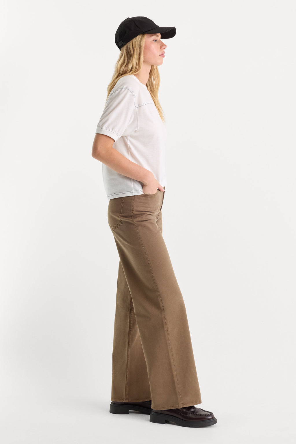 Luxury TWILL VINTAGE WIDE PANT TEA BARK