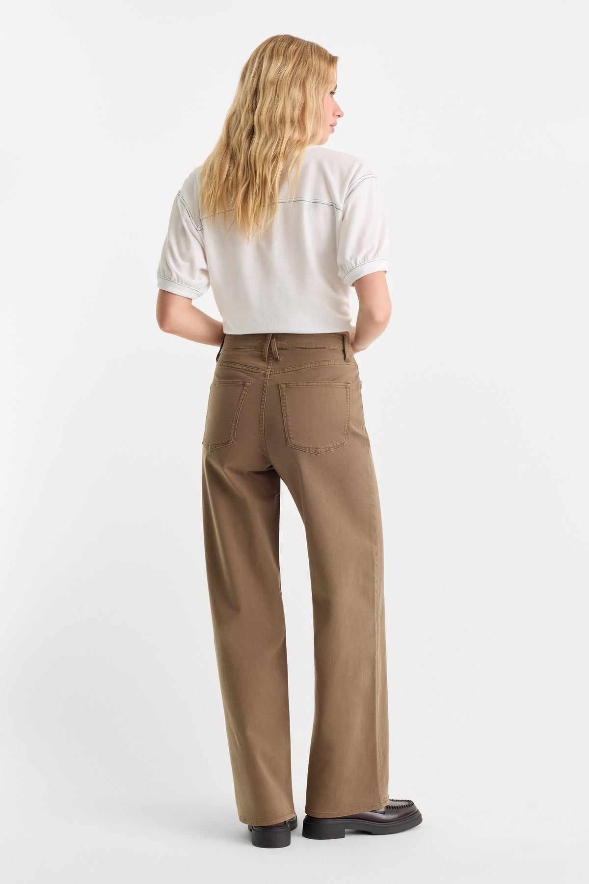 Luxury TWILL VINTAGE WIDE PANT TEA BARK