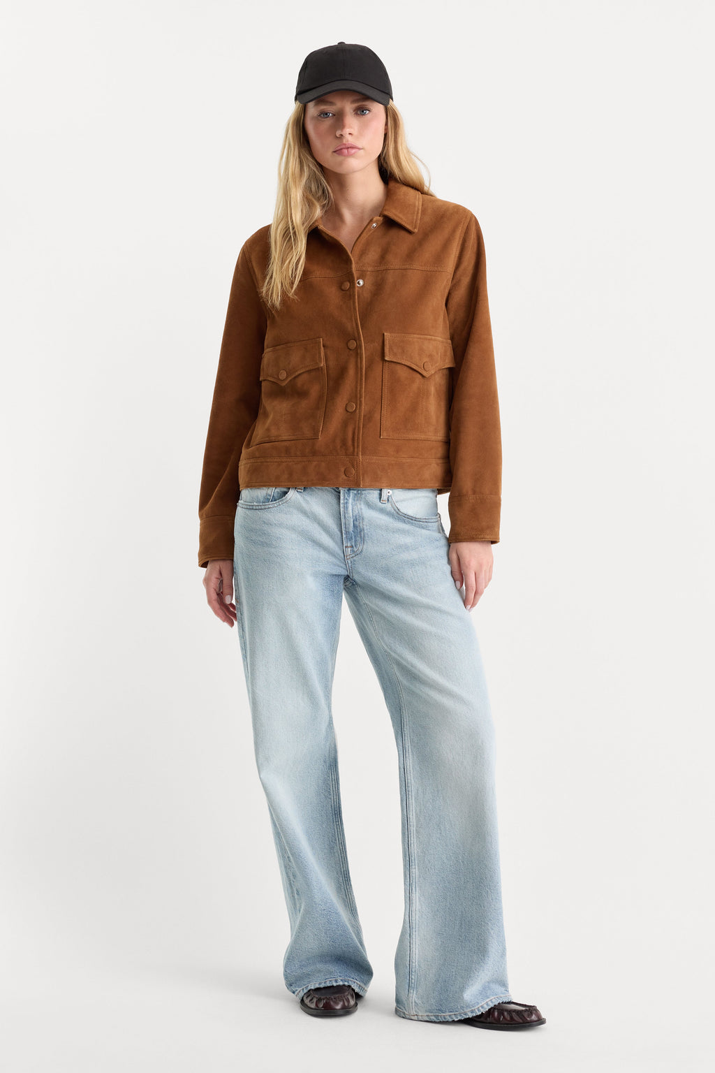Luxury THE SUEDE BOXY JACKET CAFE CLAY