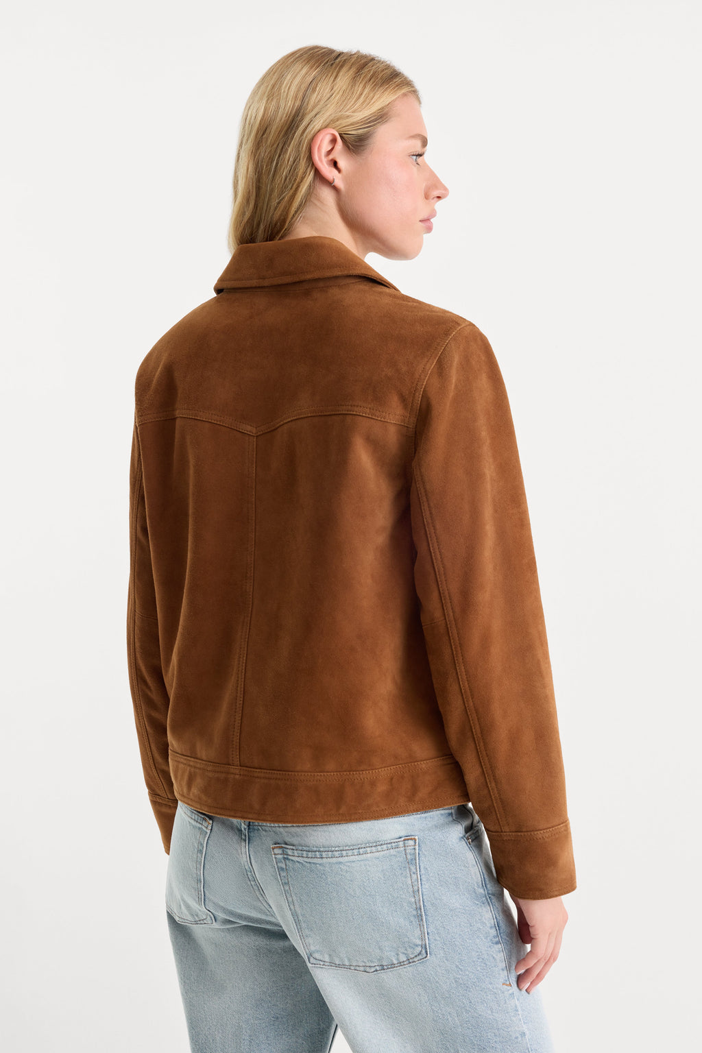 Luxury THE SUEDE BOXY JACKET CAFE CLAY