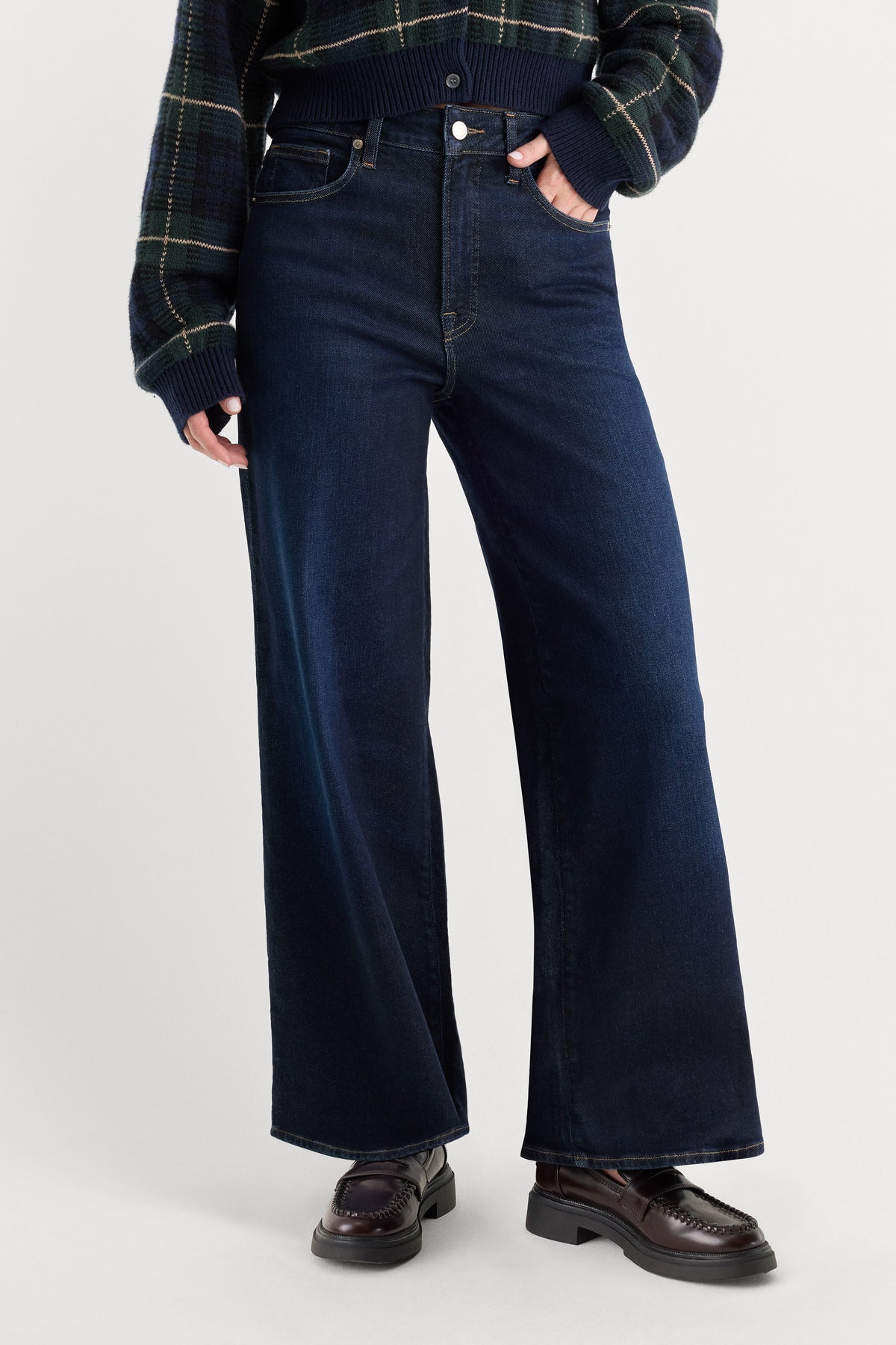 Luxury GOOD WAIST PALAZZO ANKLE JEANS RINSE
