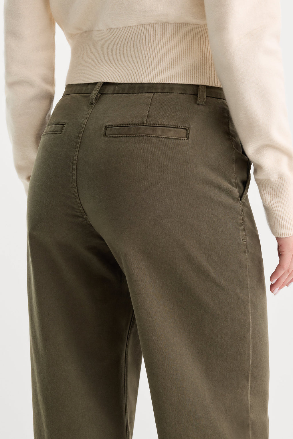 Luxury LOW SLUNG BAGGY TROUSER WASHED FATIGUE GREEN