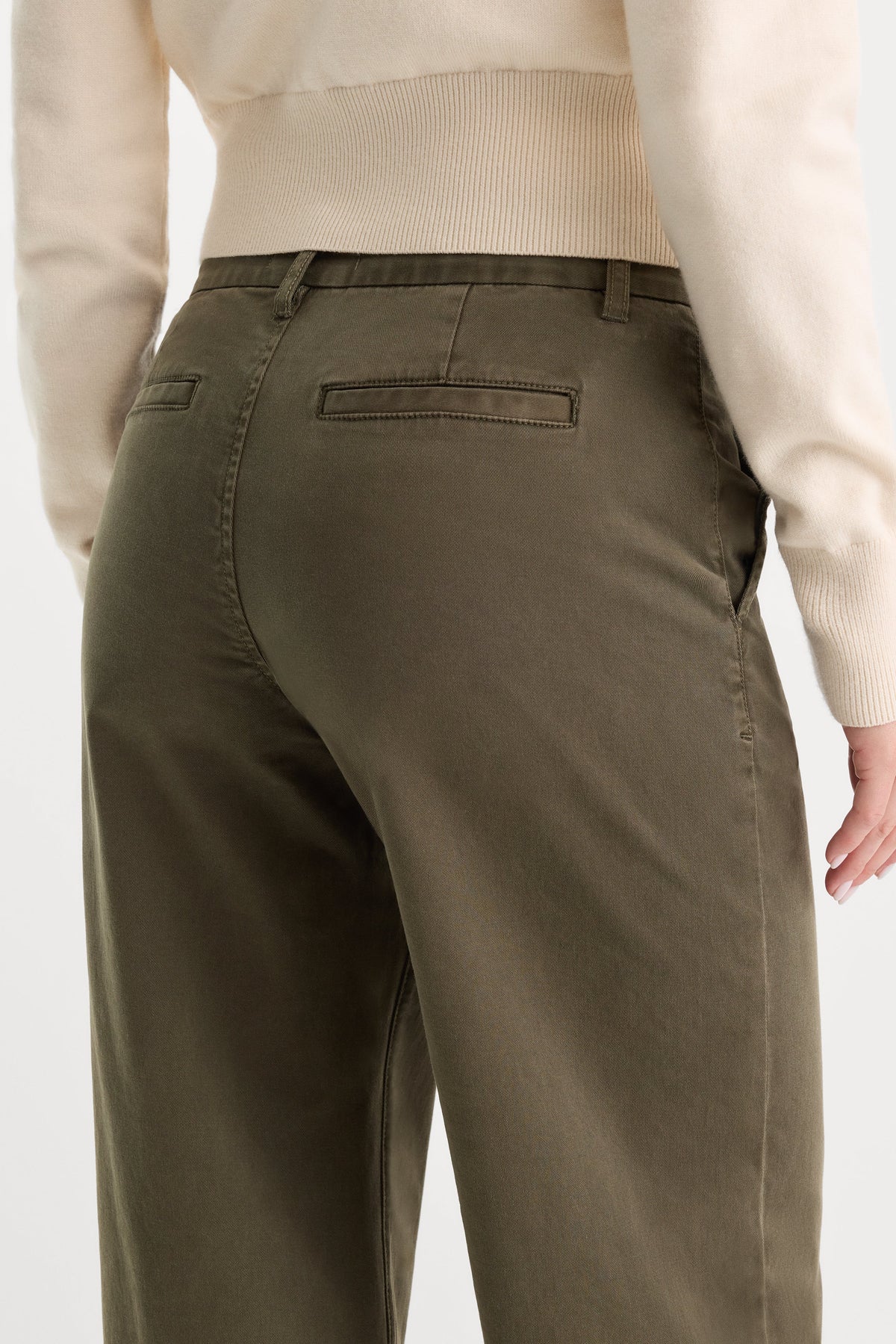 Luxury LOW SLUNG BAGGY TROUSER WASHED FATIGUE GREEN