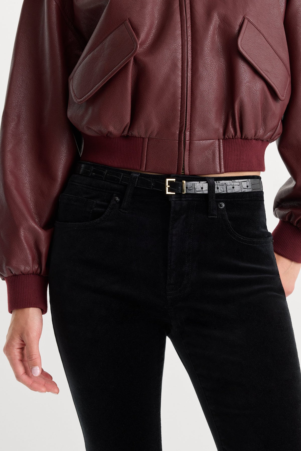 Luxury VELVET GOOD LEGS FLARE PANT BLACK