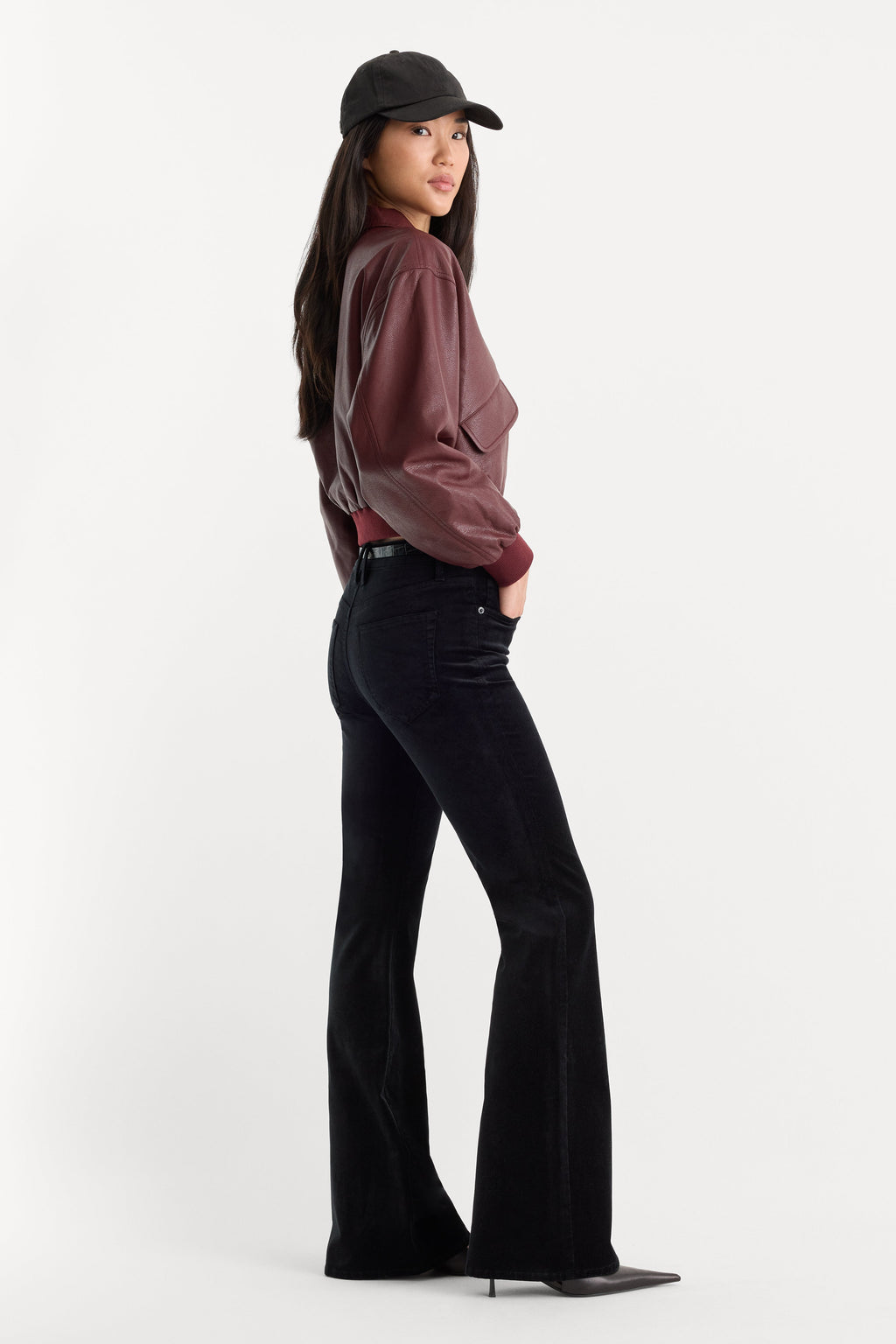 Luxury VELVET GOOD LEGS FLARE PANT BLACK