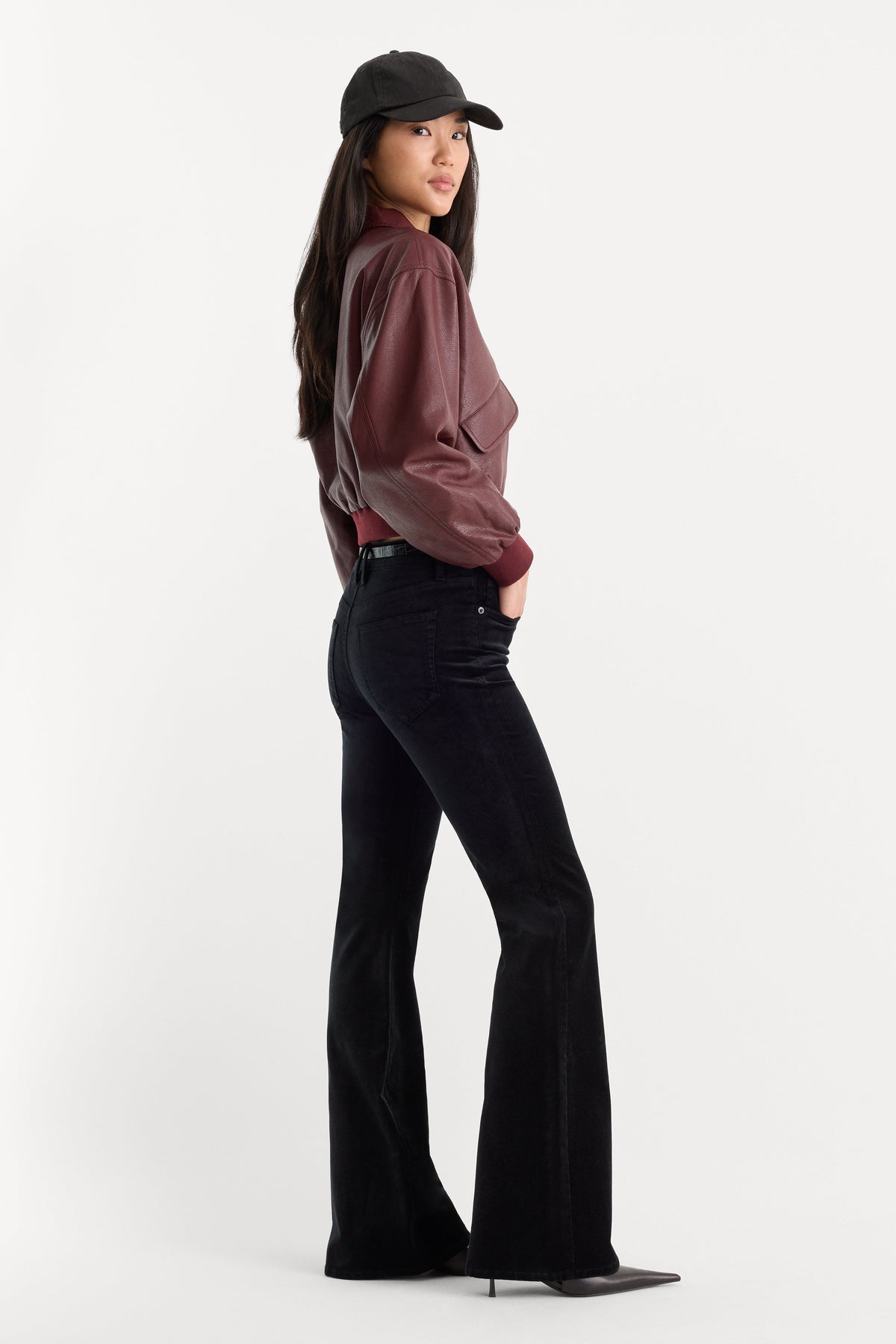 Luxury VELVET GOOD LEGS FLARE PANT BLACK