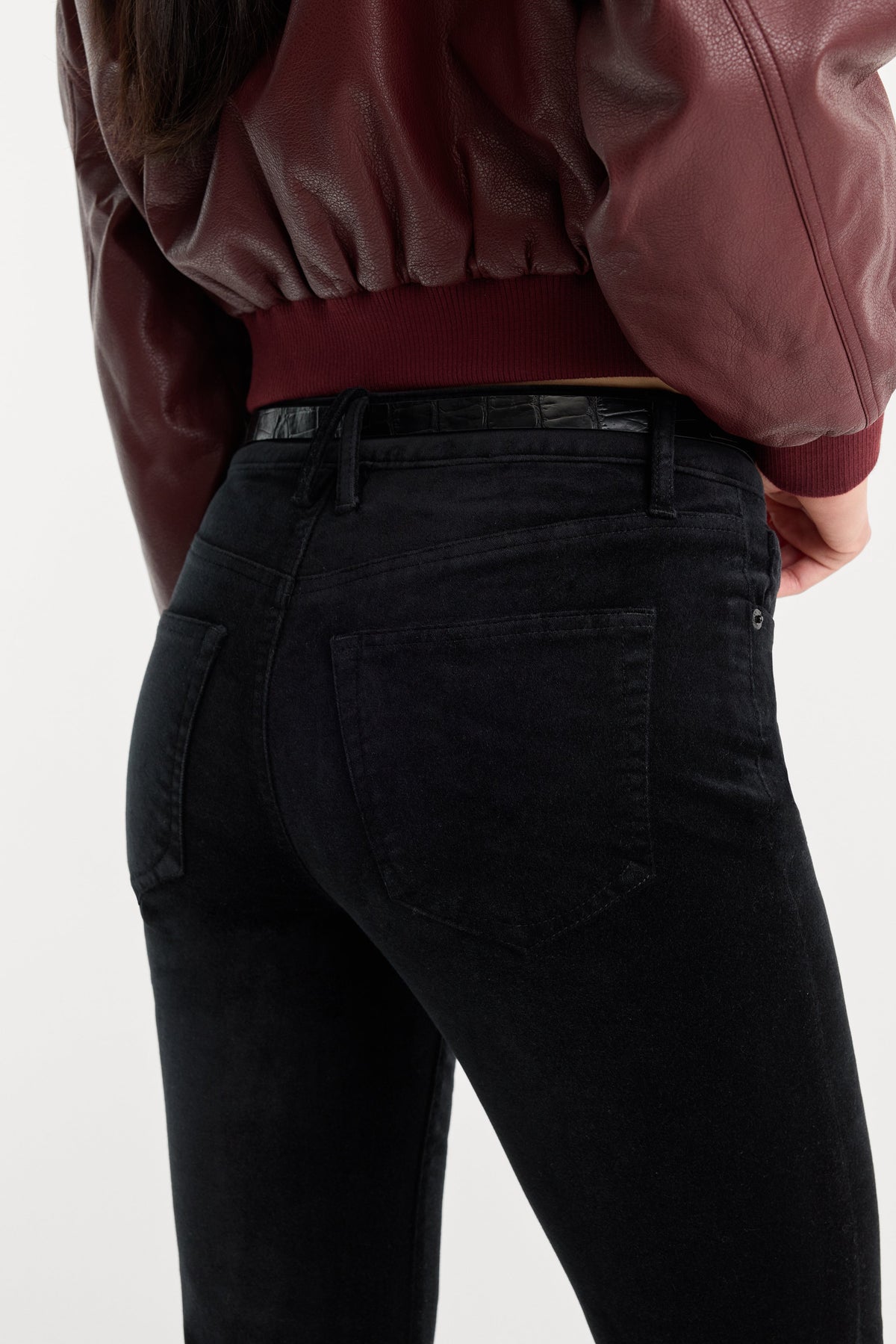 Luxury VELVET GOOD LEGS FLARE PANT BLACK
