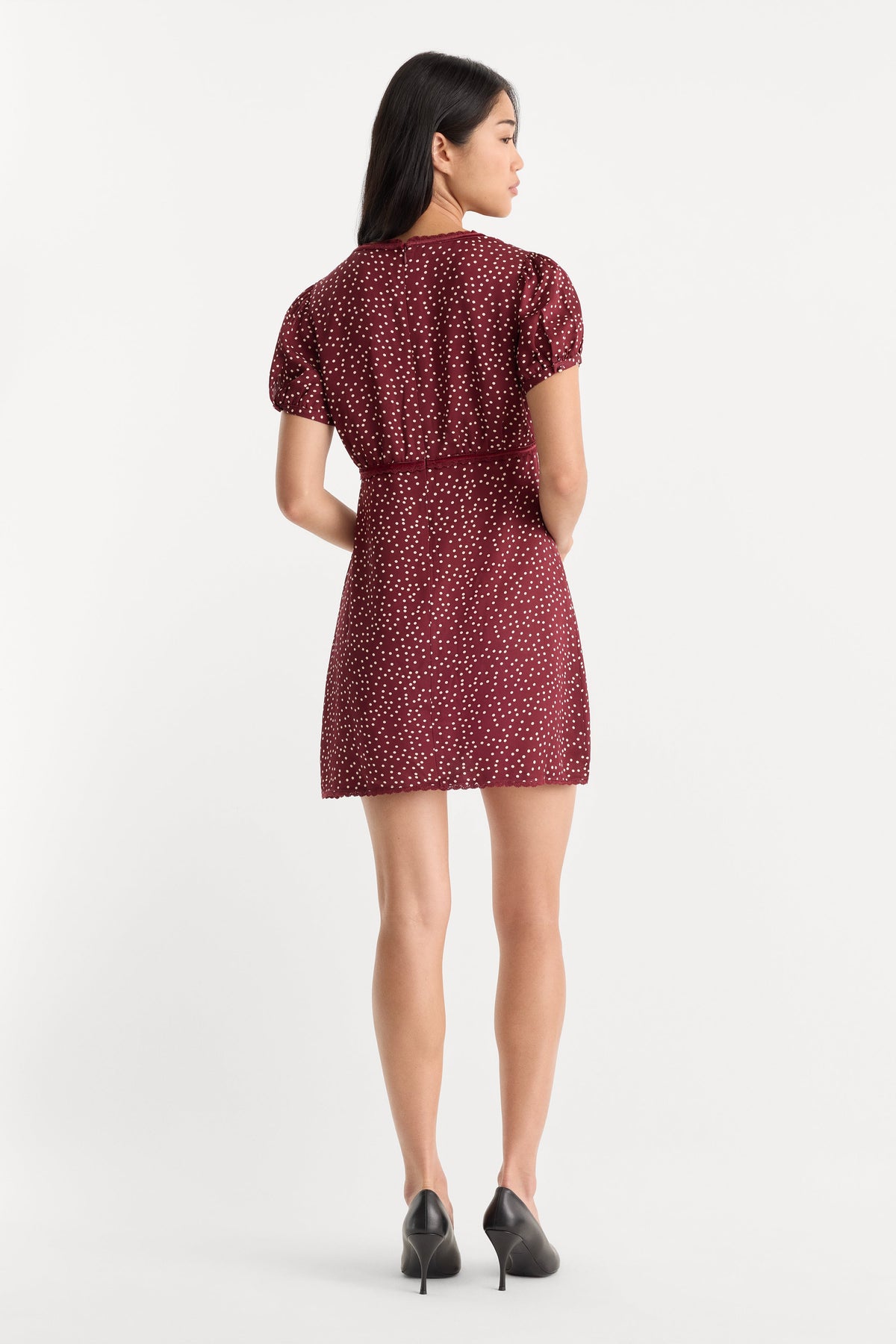 Luxury THE WOVEN V NECK DRESS BERRY NOIR PRINT