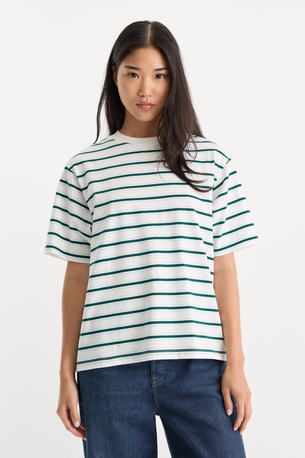 Luxury THE BODEGA TEE FOREST MULTI STRIPE