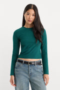 Luxury THE LONG SLEEVE BABY TEE FOREST GREEN