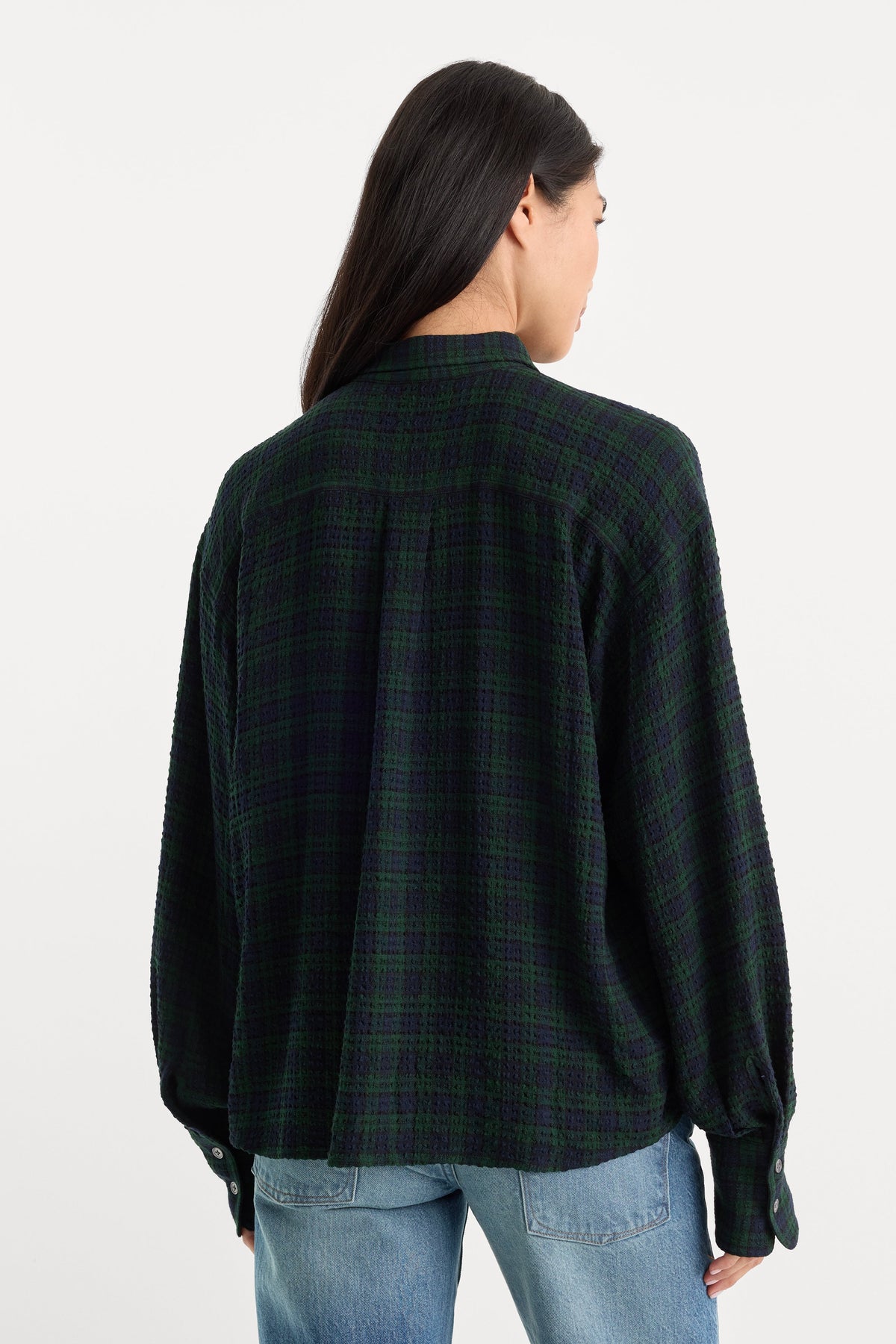 Luxury THE CRINKLE EASY SHIRT FOREST PLAID