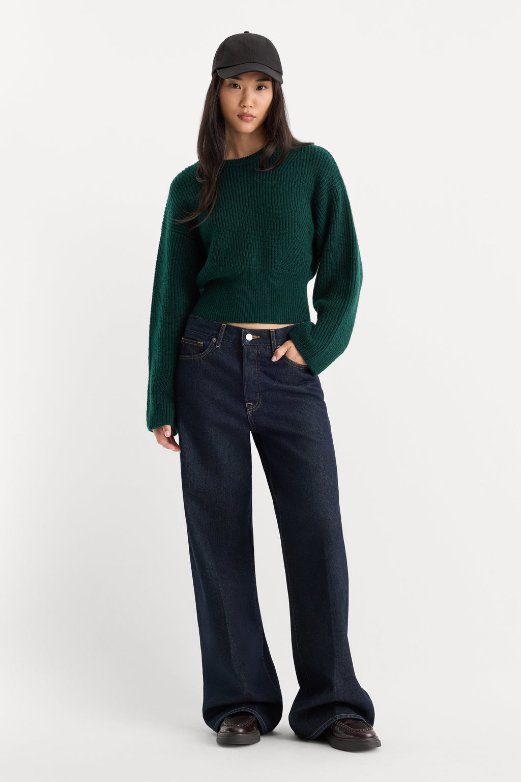 Luxury THE CHUNKY KNIT SWEATER FOREST GREEN