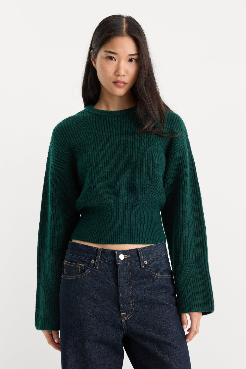 Luxury THE CHUNKY KNIT SWEATER FOREST GREEN
