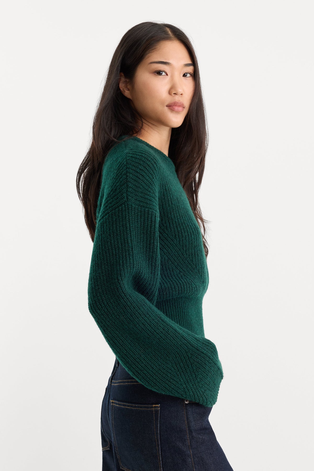 Luxury THE CHUNKY KNIT SWEATER FOREST GREEN