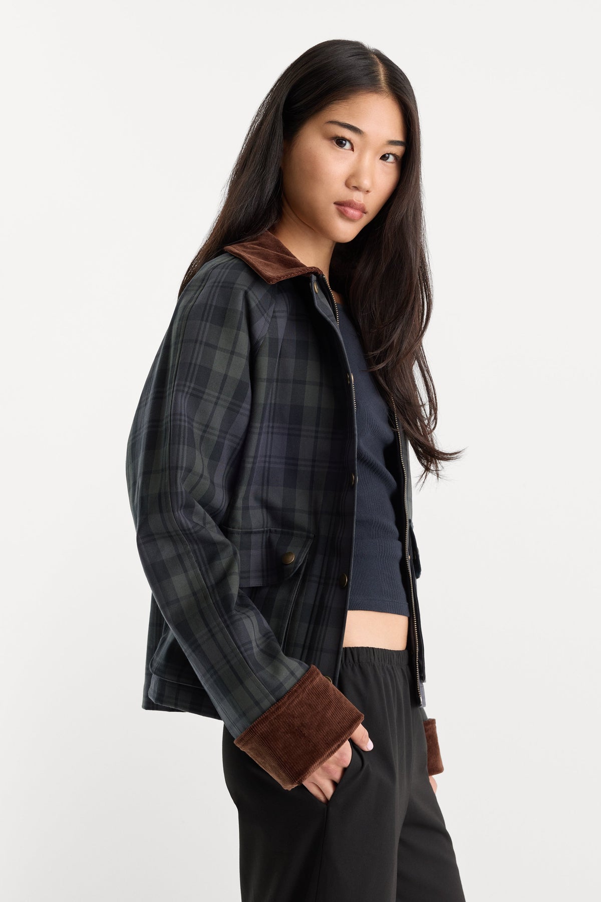 Luxury THE HERITAGE JACKET NAVY AND GREEN PLAID