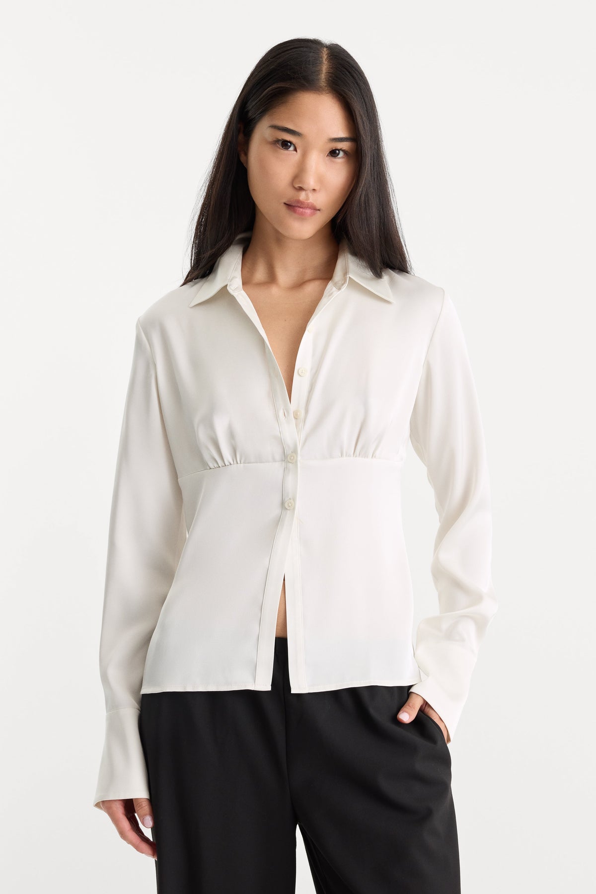 Luxury THE SATIN FEMME SHIRT CHALK