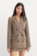 Luxury THE DOUBLE BREASTED BLAZER BROWN PLAID