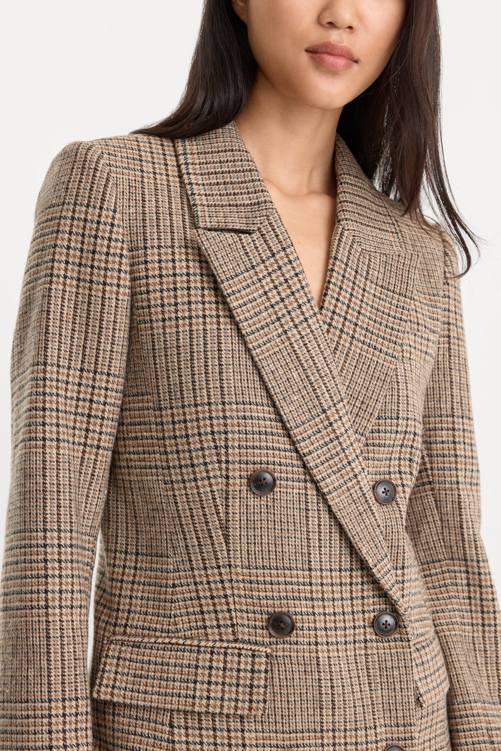 Luxury THE DOUBLE BREASTED BLAZER BROWN PLAID