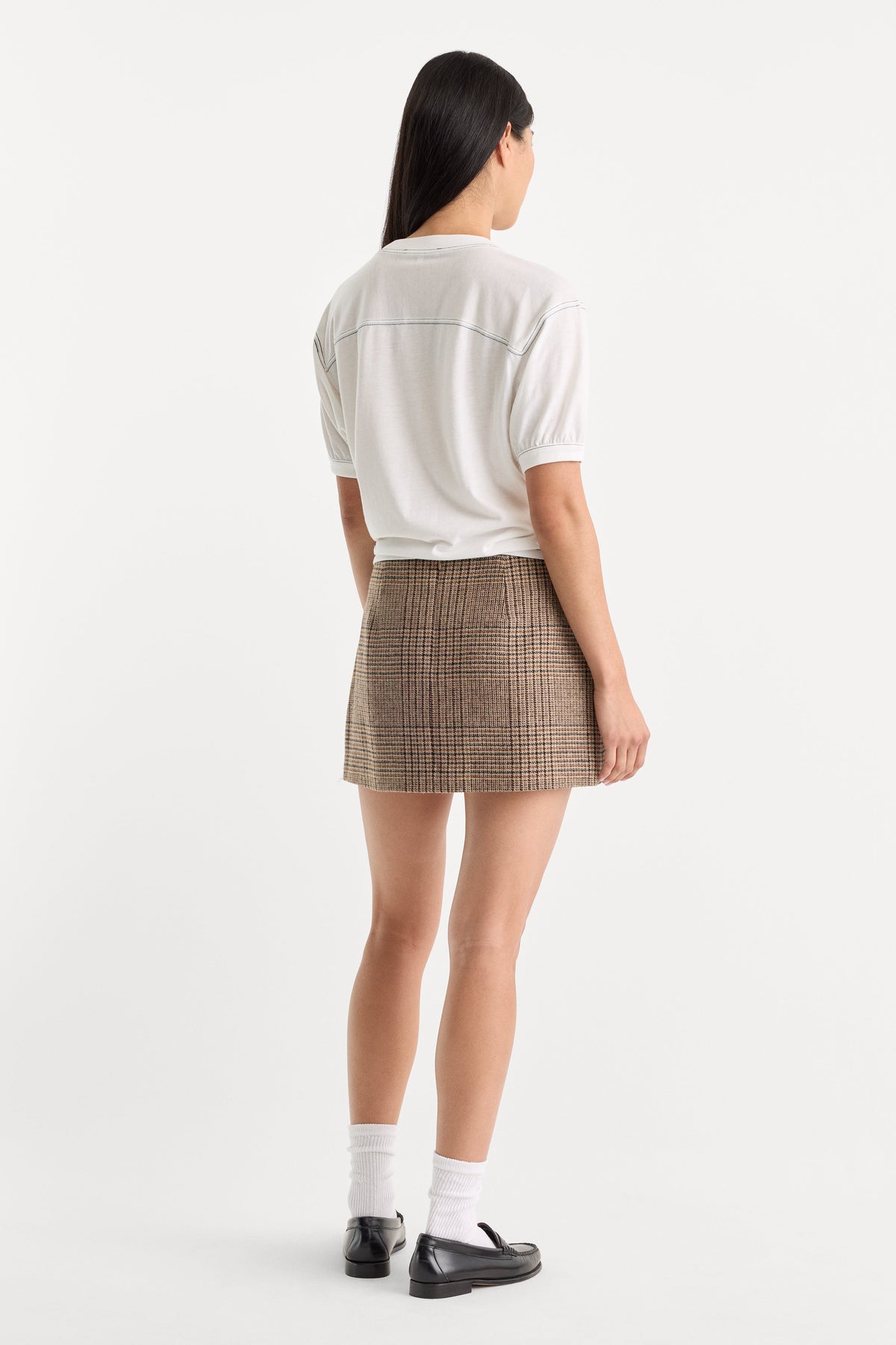Luxury THE WOOL MINI SKIRT BROWN PLAID