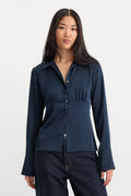 Luxury THE SATIN FEMME SHIRT NEW NAVY002
