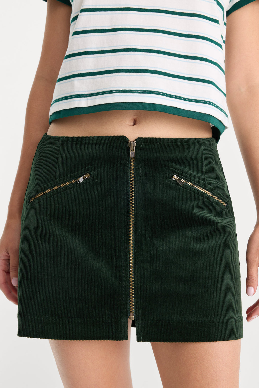 Luxury THE CORD MINI SKIRT FOREST GREEN