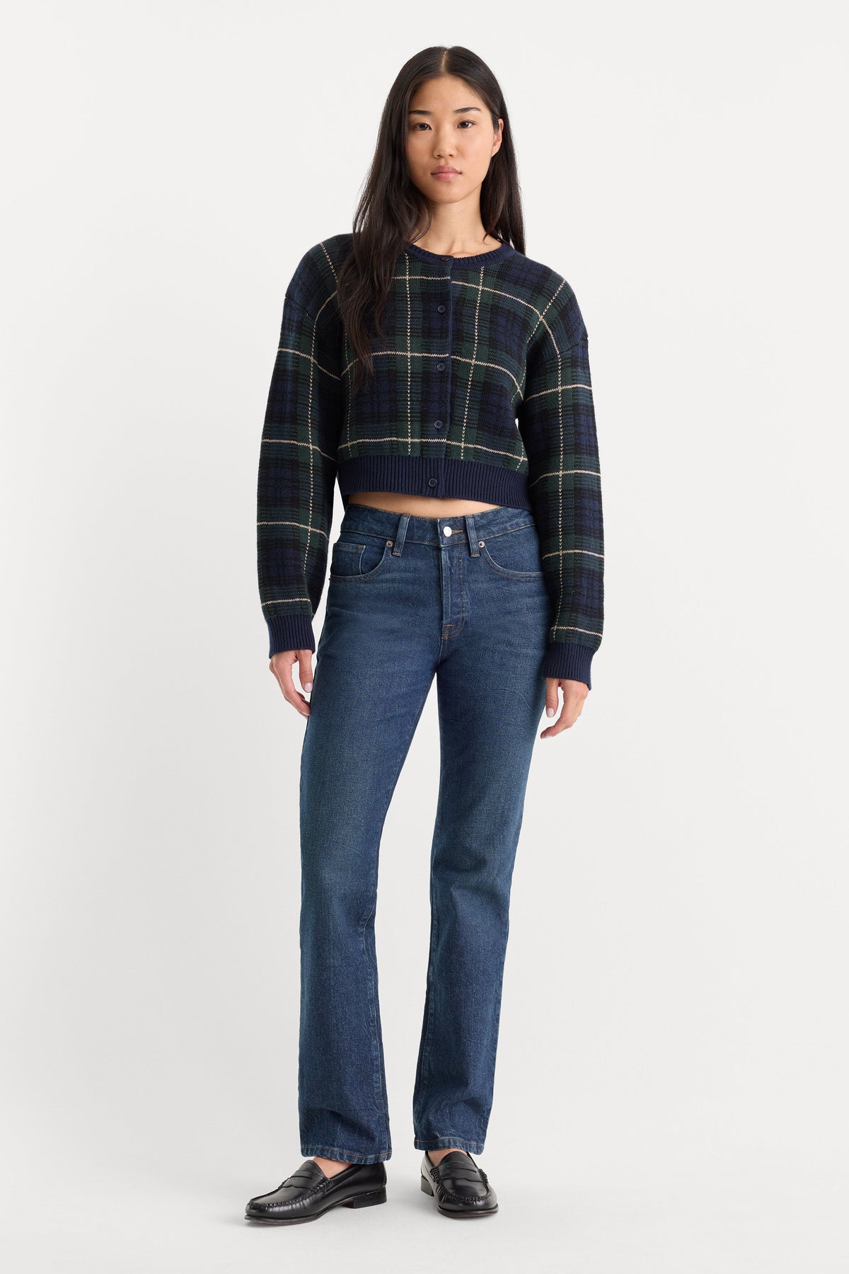 Luxury THE JACQUARD CARDIGAN FOREST PLAID