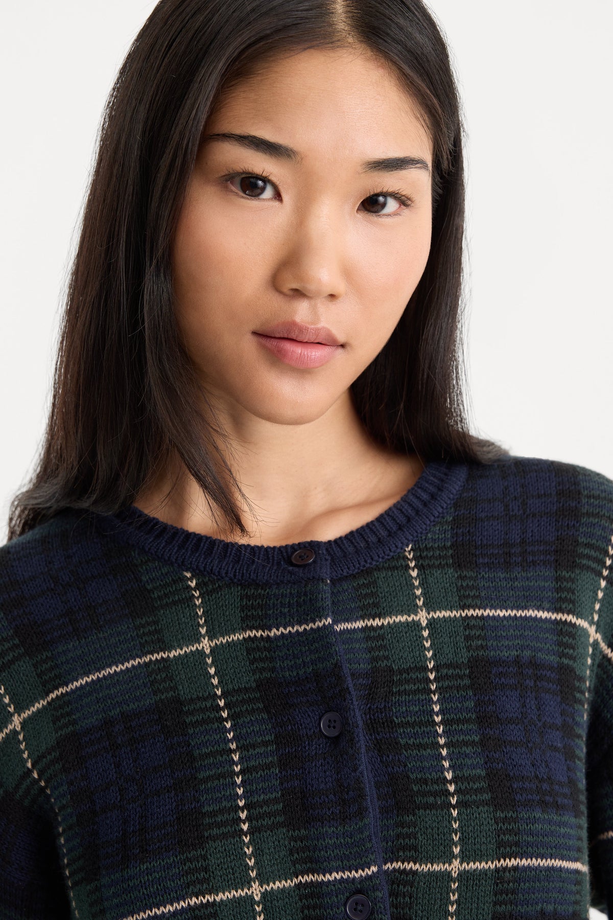 Luxury THE JACQUARD CARDIGAN FOREST PLAID