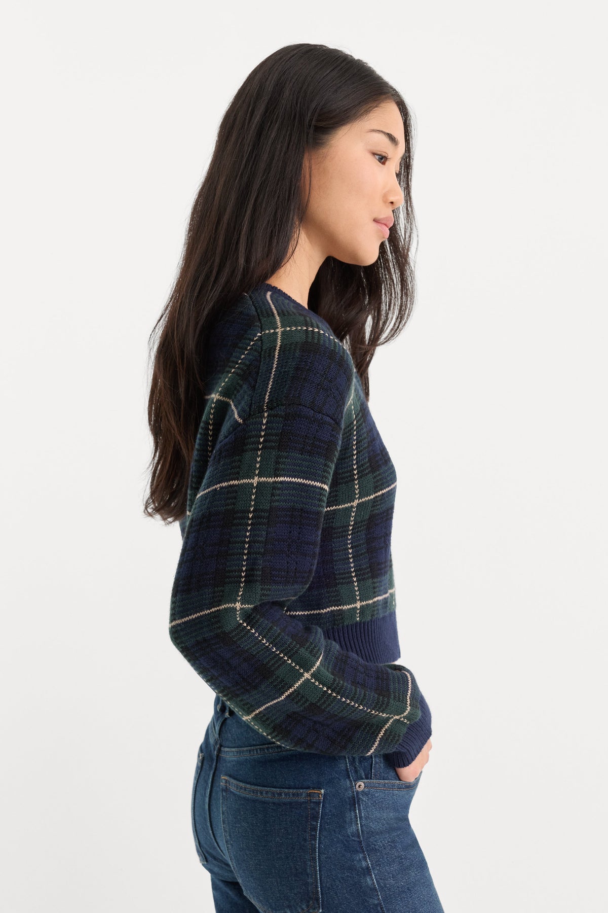 Luxury THE JACQUARD CARDIGAN FOREST PLAID