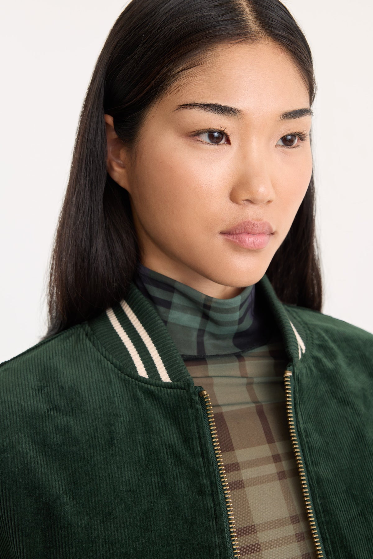 Luxury THE CORD VARSITY JACKET FOREST GREEN