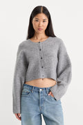 Luxury THE CHUNKY KNIT CARDIGAN HEATHER GREY