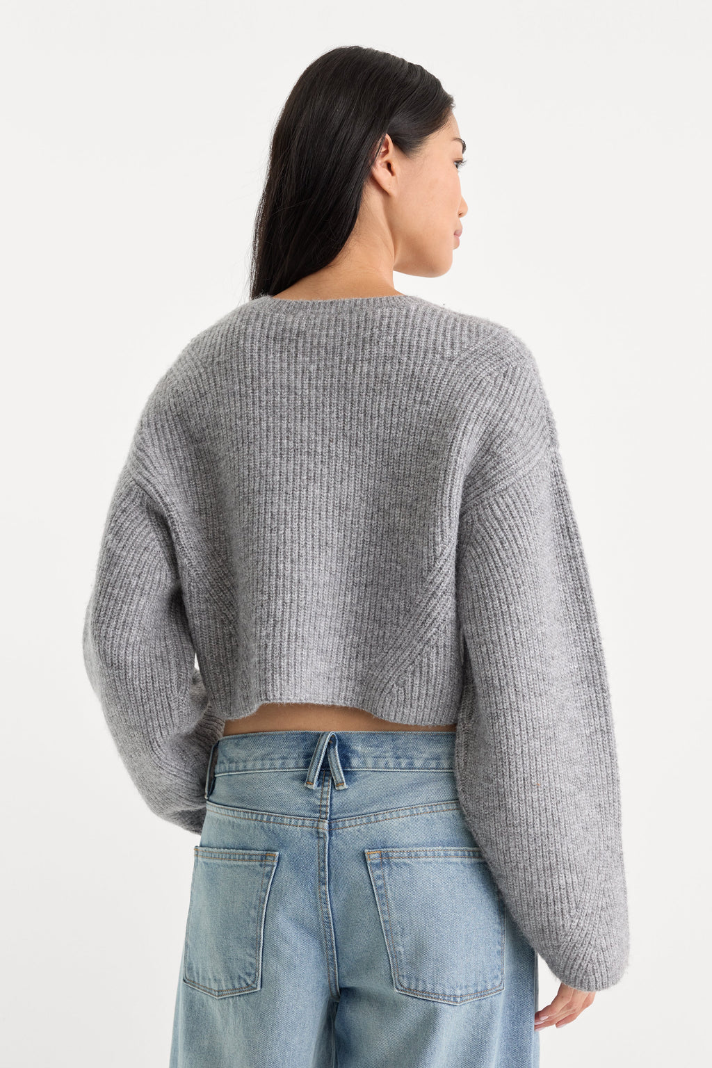 Luxury THE CHUNKY KNIT CARDIGAN HEATHER GREY