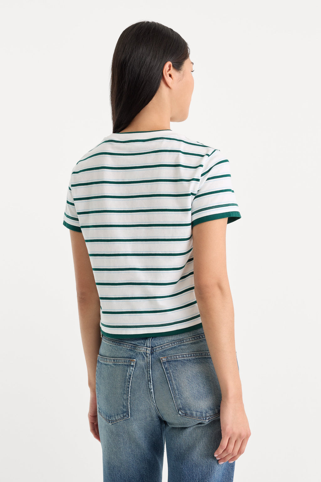 Luxury THE LAYERED TEE FOREST MULTI STRIPE