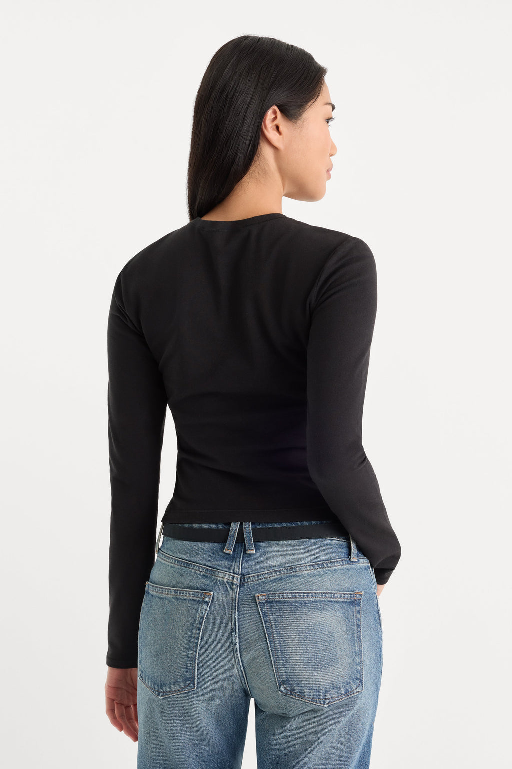Luxury THE LONG SLEEVE BABY TEE BLACK